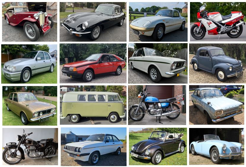 Evoke Classics Sold Lots collage Classic cars online auctions